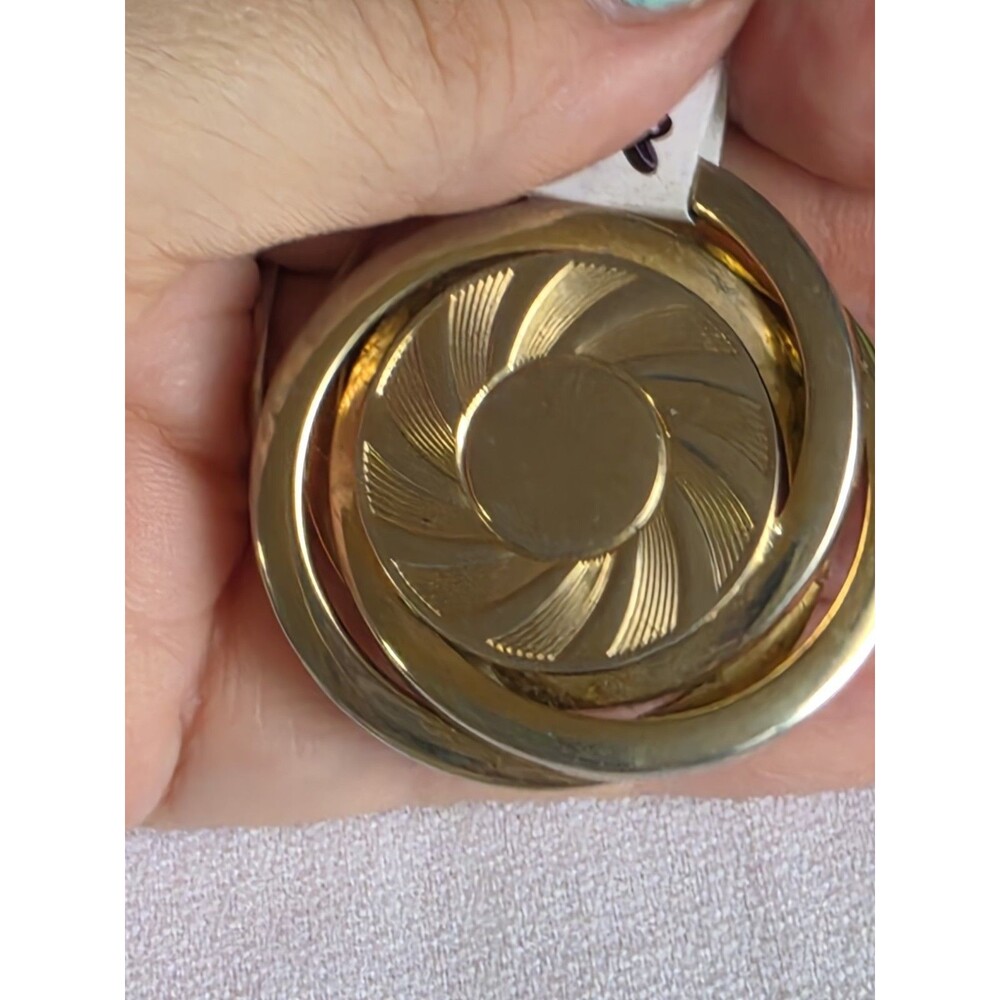 Vintage CORO Gold Tone Modernist Interlocking Knot Brooch MCM Sunburst Brooch